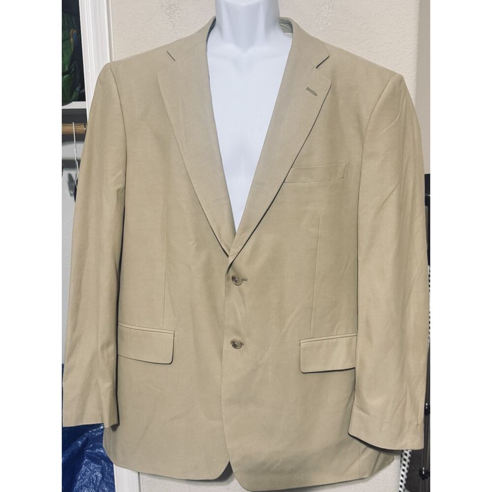 Daniel Gray Mens Cotton Silk Beige Blazer Jacket Sport Coat Tan sz 46R